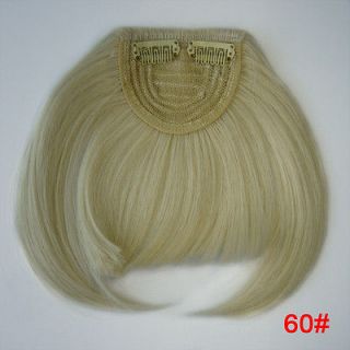NEWLY Clip on girls bang fringe Hair platinum blonde #60 Fashion 35g