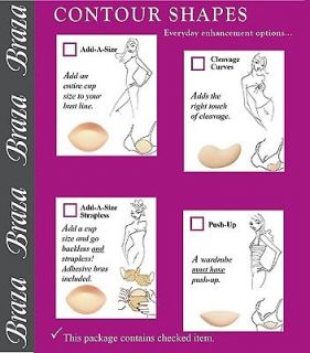 BRAZA CONTOUR SHAPES UNCOVERED FOAM BREAST ENHANCEMENT PADS BRA 