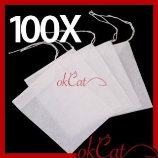 100 x Empty String Heat Seal Filter Paper Tea Bag 5X6CM