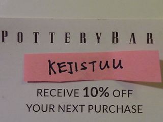 POTTERY BARN 10% OFF NEXT IN STORE PURCHASE COUPONS