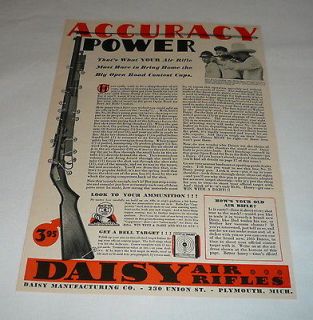 1933 DAISY bb gun ad page ~ ACCURACY, POWER Buzz Barton