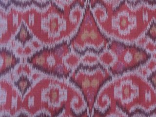 HAND WOVEN RED/MAROON/VIOLET/ORANGE/YELLOW IKAT FABRIC FROM BALI