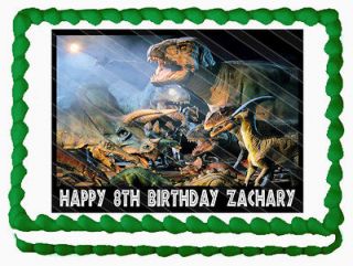   Birthday Decoration 1/4 Sheet Cake Topper Jurassic Dinosaurs CT888S