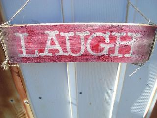 LAUGH reclaimed wood sign from shipping pallet