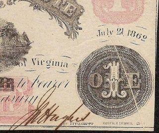 UNC 1862 $1 DOLLAR BILL GUTTERFOLD ERROR RICHMOND VIRGINIA TREASURY 