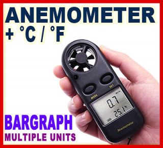   Anemometer Thermometer Air Wind Flow Meter Bar Graph Beaufort °C