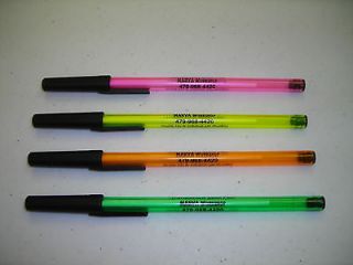 100 Personalized Translucent Stick Pens EXCELLENT VALUE Promotional 