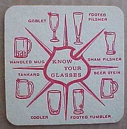 FALSTAFF BEER Coaster, KNOW YOUR GLASSES, Red, MISSOURI