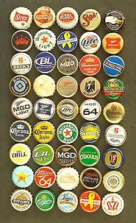 Assorted beer bottle caps. Lot of 45. All different.