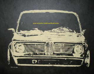 Shirt Beemer 2002i art unique Clothing hand crafted bmw No Worries 