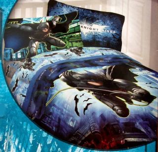   THE DARK KNIGHT RISES BLUE TWIN COMFORTER SHEETS 4PC BEDDING SET NEW
