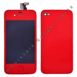   Kit Apple iPhone 4 GSM Red LCD Digitizer Assembly Battery Door Home