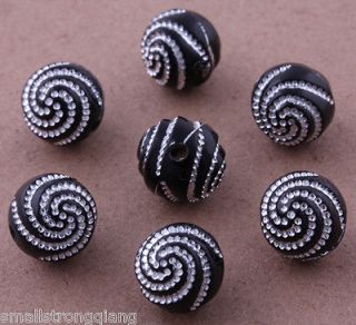   Black Acrylic Spacer Jewelry making Findings Loose beads Charms 10mm