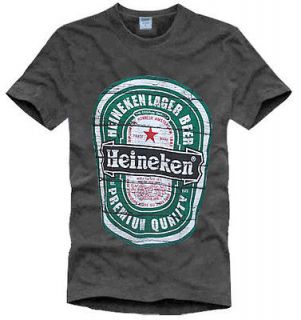 Mens Heineken Beer Gray Black Short Sleeve T Shirt Size XL
