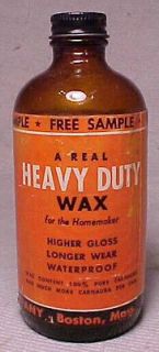 c1950s Free Sample Butchers Floor Wax Bottle with the original label 