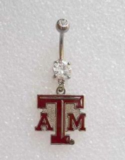   UNIVERSITY AGGIES CZ Navel Belly Button Ring BODY JEWELRY Piercing 55