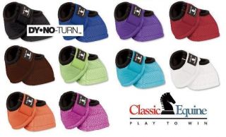 Classic Equine DyNo TURN Dy No Turn Bell Boots All Sizes & Colors