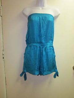 BeBe turquoise strapless shorts romper womens size XS
