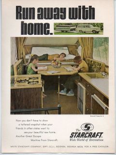 1970 Vintage Ad Starcraft Executive 6 Tent Camping Trailers Goshen 