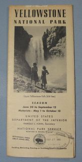 Vintage Yellowstone National Park Service WY Information Guide Fold 