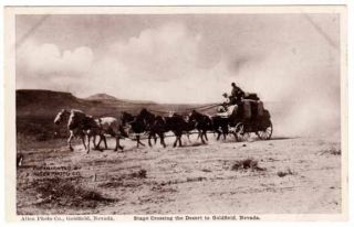 Postcard Stage Crossing the Desert to Goldfield, Nevada