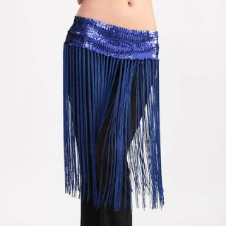 Charming Belly Dance Dancing Wear Sequin Fringed Waist Chain Hip Scarf 