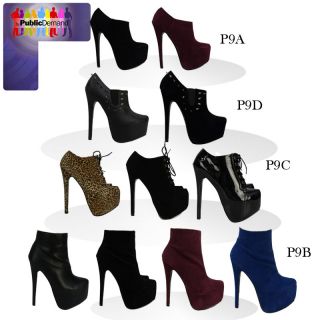 P9 NEW WOMENS LADIES SEXY PARTY FASHION VERY HIGH HEEL PLATFORM ANKLE 