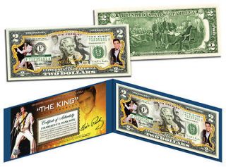 ELVIS PRESLEY *The King*U.S.A $2 Bill *OFFICIALLY LICENSED* COLORIZED 