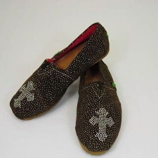 Atlas Brand Flats Brown Sparkle Cross 6.5 Womens Rodeo Country 6 7 Tom 