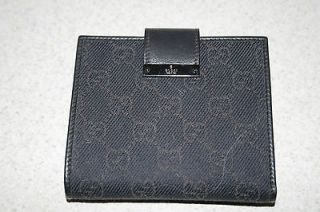   WALLET TRIFOLD BLACK GG FABRIC 100%AUTHENTIC AND NEW WITH PAPER
