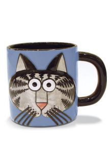 Kliban Blue Big Cat Molded Ceramic Mug   NIB