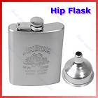   Jim Beam Hip Flask Liquor Alcohol Wedding Party Drink Stainless Steel