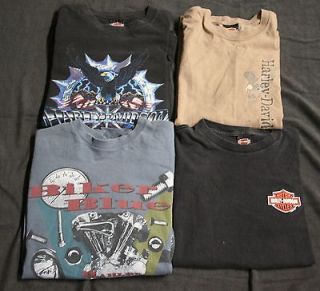 Lot of 4 Mens Harley Davidso​n T Shirts   Large Include York Final 