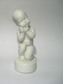 BING AND GRONDAHL B & G BLANC DE CHINE FIGURE THE TOOTHACHE PORCELAIN