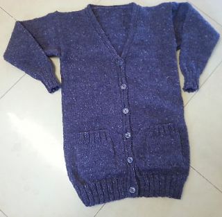 Cardigan Donegal Aran Tweed100% wool Hand Knit from Ireland 2012