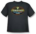 Survivor Heroes Vs Villains Youth Charcoal T Shirt CBS676 YT