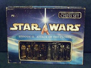   EPISODE II ATTACK OF THE CLONES  BRONZE & PEWTER CHESS SET  COMPLETE
