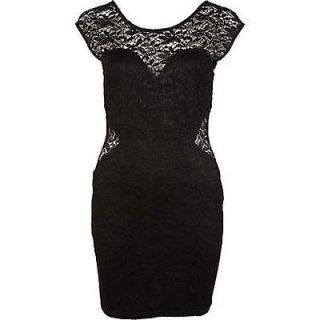 RIVER ISLAND black lace bodycon dress SIZE 8 EU 34 BNWT !!!