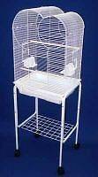 Brand New Bird Birds Cage Cages 18x14x52 w/Stand On Wheels, 5884WHT