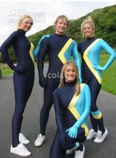   Spandex Catsuit zentai costume suit navy blue/yellow/la​ke blue