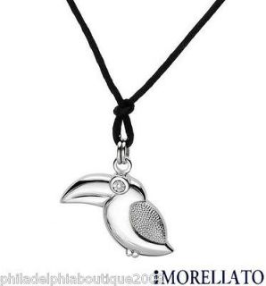   Diamond Accent Toucan Bird Pendant Necklace Silvertone NEW in Box