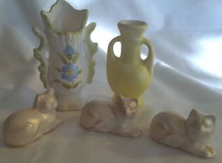 Blue Ridge Artist Erwin Pottery   5 Assorted Small Figurines, Vases 