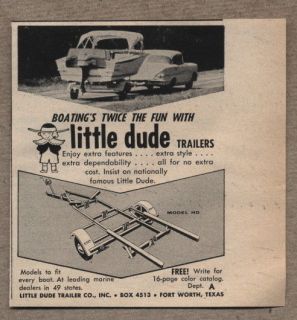 1959 Vintage Ad Little Dude Boat Trailers Fort Worth,Texas