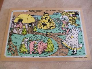   1984 RARE * FISHER PRICE * LITTLE BO PEEP WOODEN PUZZLE TOY #2720 PEGS