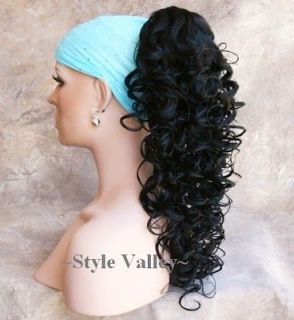   Hairpiece Extension Long Jaw/ Claw Clip on/ in Curly Hair Piece
