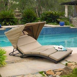 Oceanview Double Chaise Lounge with Canopy by Mission Hills All 