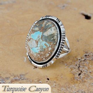 Navajo Indian Boulder Turquoise Ring Size 7 1/2 SKU#222401