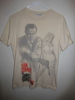 James Bond 007 Starring Sean Connery Beige Graphic T Shirt for Mens 