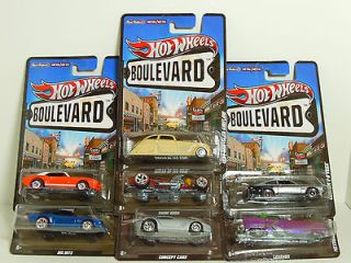 2012 HOT WHEELS BOULEVARD NEW COMPLETE CASE F LOT OF 7 CARS (NEW 