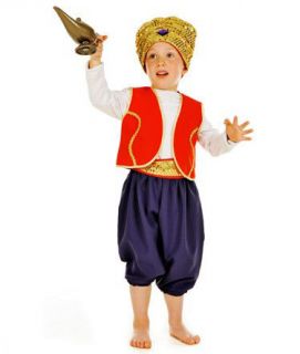Boys Aladdin Arabian Prince Fancy Dress Costume Outfit